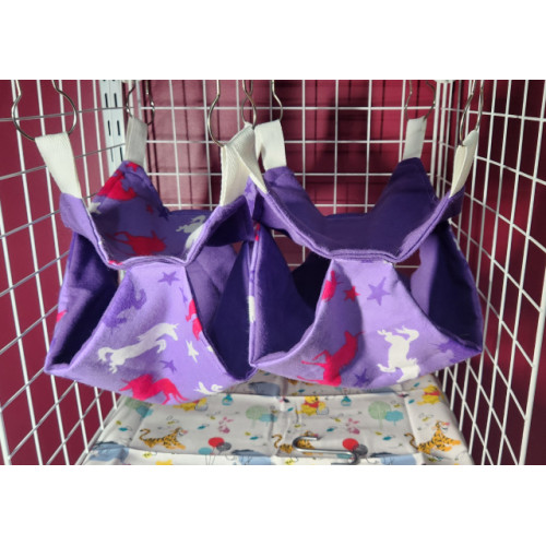 Unicorn/ Purple Flannelette Double (twin pack)
