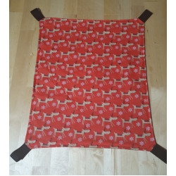 Red Reindeer Cotton/ Black Flannel Flat (Large)