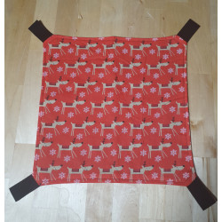 Red Reindeer Cotton/ Black Flannel Flat (Small)