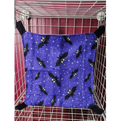 Bats Purple Cotton/ Purple Flannel Flat (Small)
