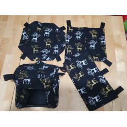 Rein Black Cotton/ Black Flannel Set