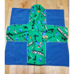 Green Minecraft Flannel/ Blue Fleece Playmat