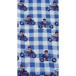 Bike Teddy Flannel/ Blue Fleece Flat (Unique)