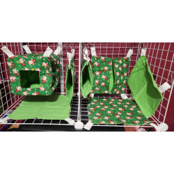 Green Santa Cotton/ Green Flannel Set