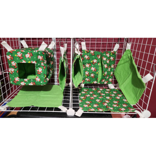 Green Santa Cotton/ Green Flannel Set Green Santa Cotton/ Green Flannel Set