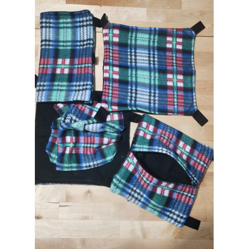 Tartan/ Black Fleece Set