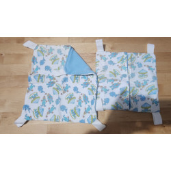 Circus Flannel/ Blue Fleece Set
