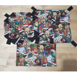 Xmas Dogs Cotton/ Black Flannel Set
