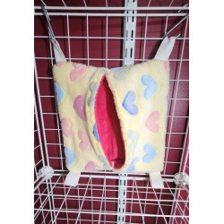 Yellow Hearts Cuddle Fleece/ Pink Fleece Envelope (Small)